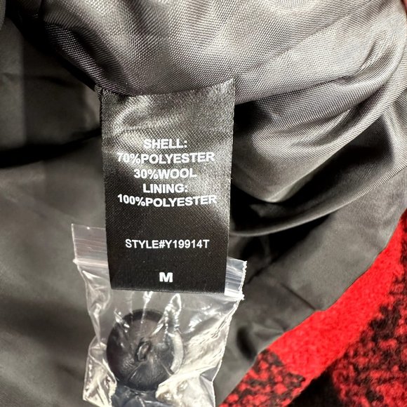 Pomander Place Tuckernuck Austen Shirt Jacket Red Buffalo Check Wool Shacket M - Picture 5 of 7